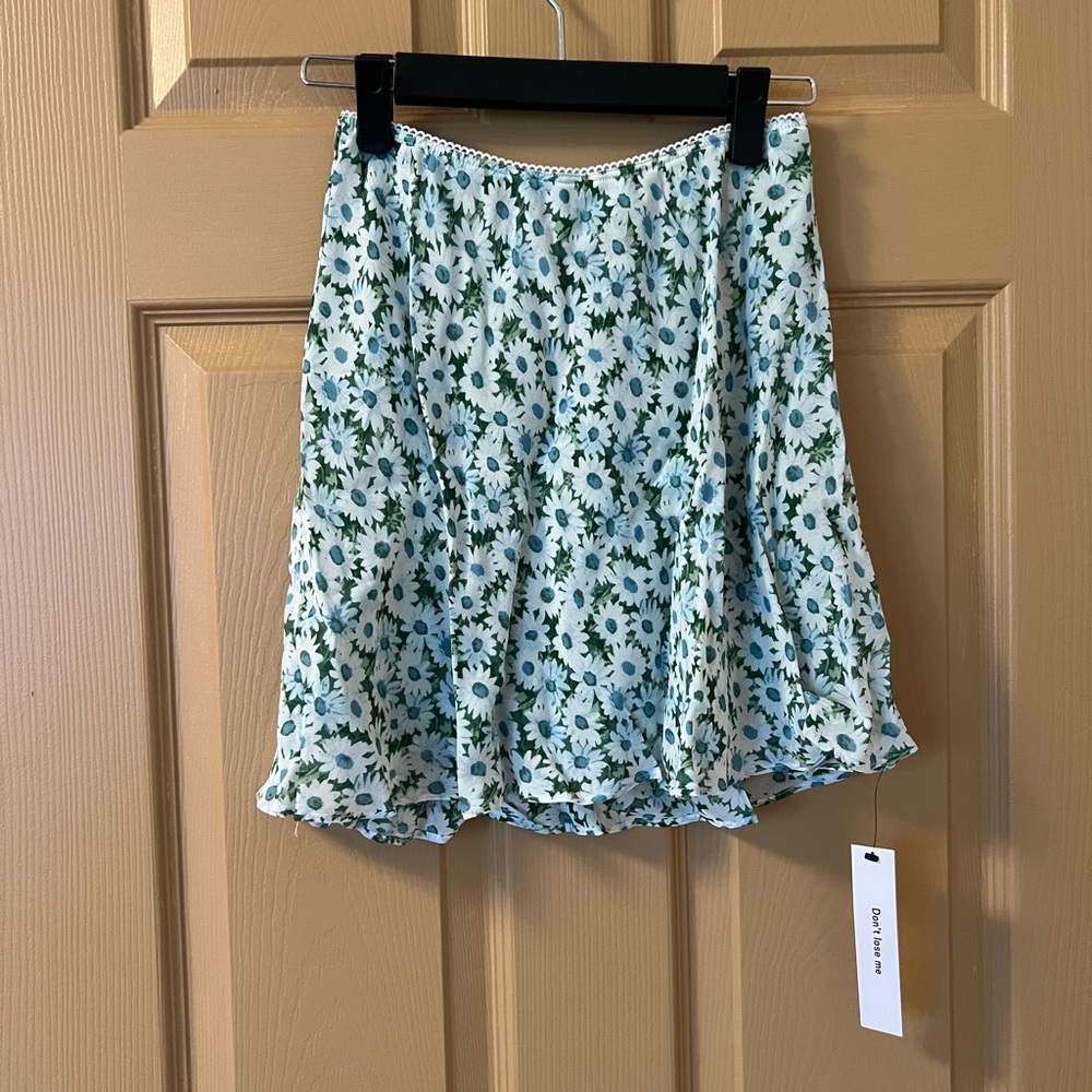 Reformation Daisy Print Mini Skirt